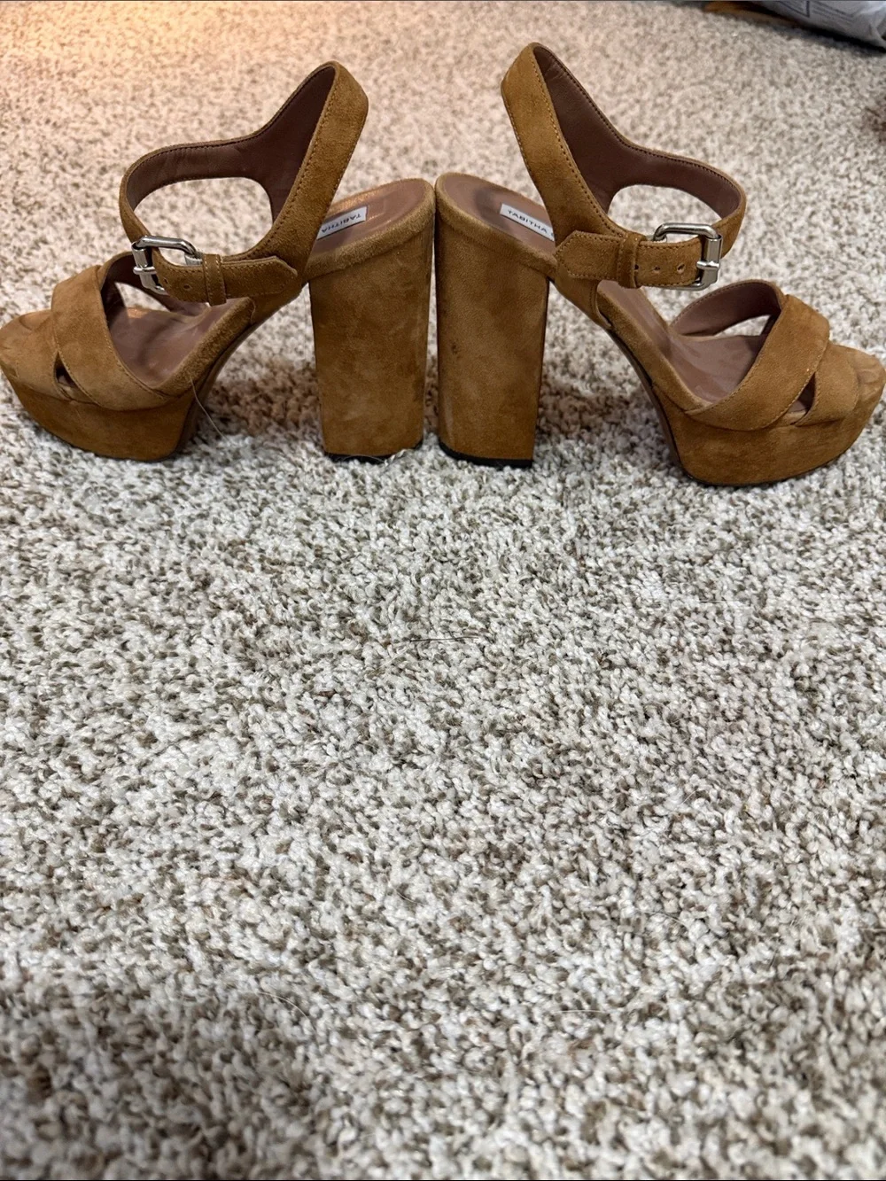 Tabitha Simmons Cognac Suede Crisscross Ankle-Strap Heels